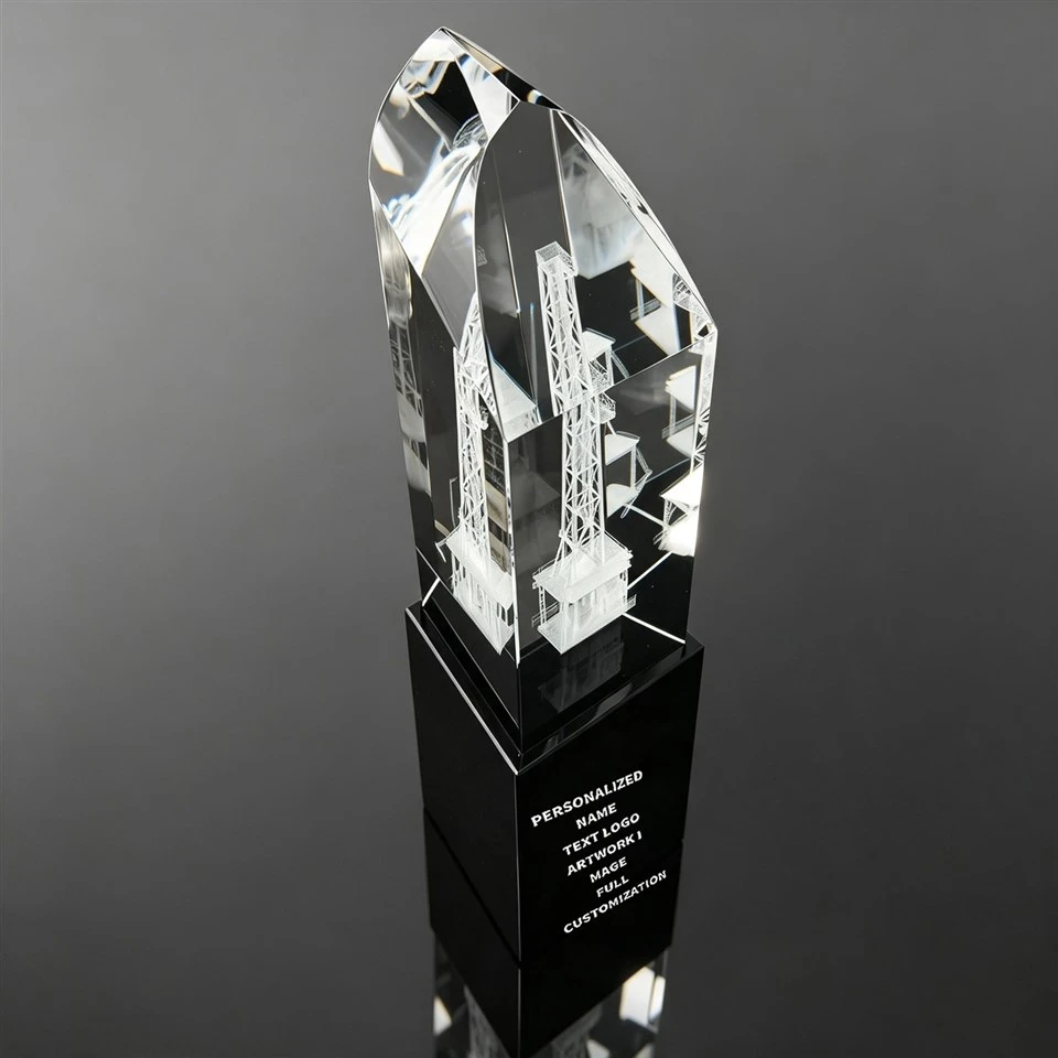 Peak Rig Laser Etched Crystal Award suppliers