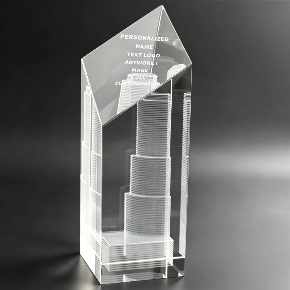 Peak Top Skyscraper 3D Crystal Trophy suppliers